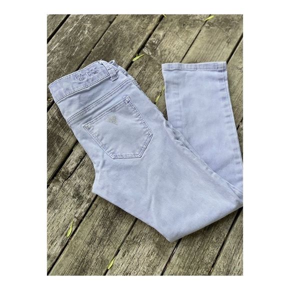 Guess Lilac Jeans Foxy Skinny Low Rise Bedazzled Sz 10 Youth - Picture 2 of 11